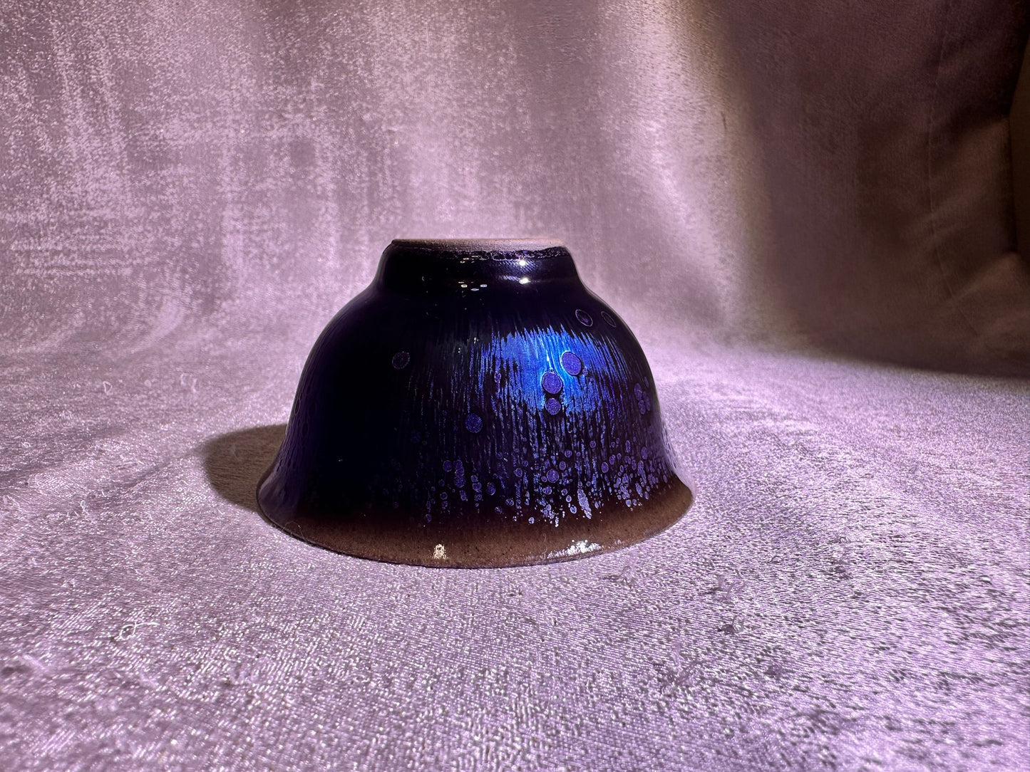 Black purple Yohen glaze thin clay body Yongle holding cup