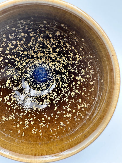 Golden osmanthus, brown glaze osmanthus pattern tied mouth shape cup