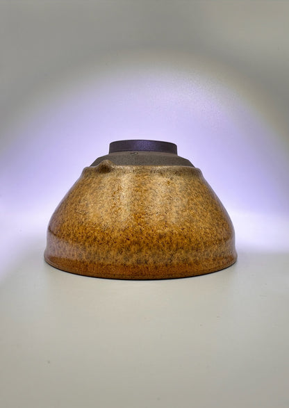 Autumn, Brown glaze golden wheat-ear-like pattern diancha tea-whisking bowl with a glaze drip, XuXiaoWei