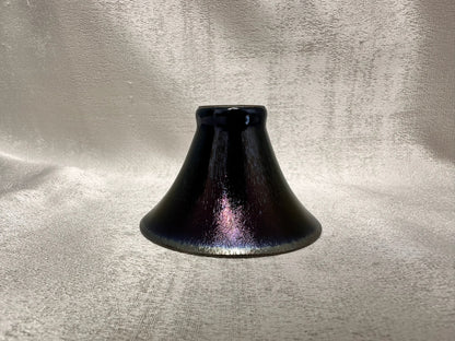 Super thin iron-rich clay body, obsidian glaze black hare’s fur flared mouth shape cup