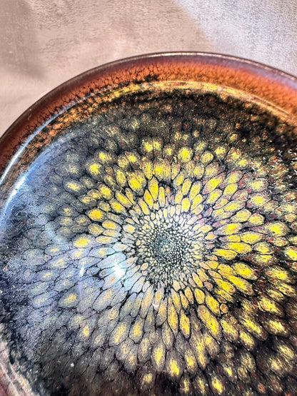 Black glaze golden partridge pattern ox-blood red tied mouth shape, JiPeiFu