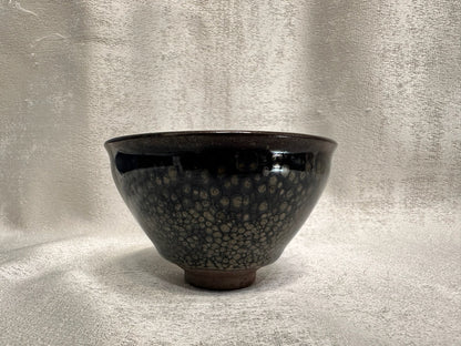 Black blue glaze and golden partridge feather pattern tied mouth shape cup, Gu PanHong