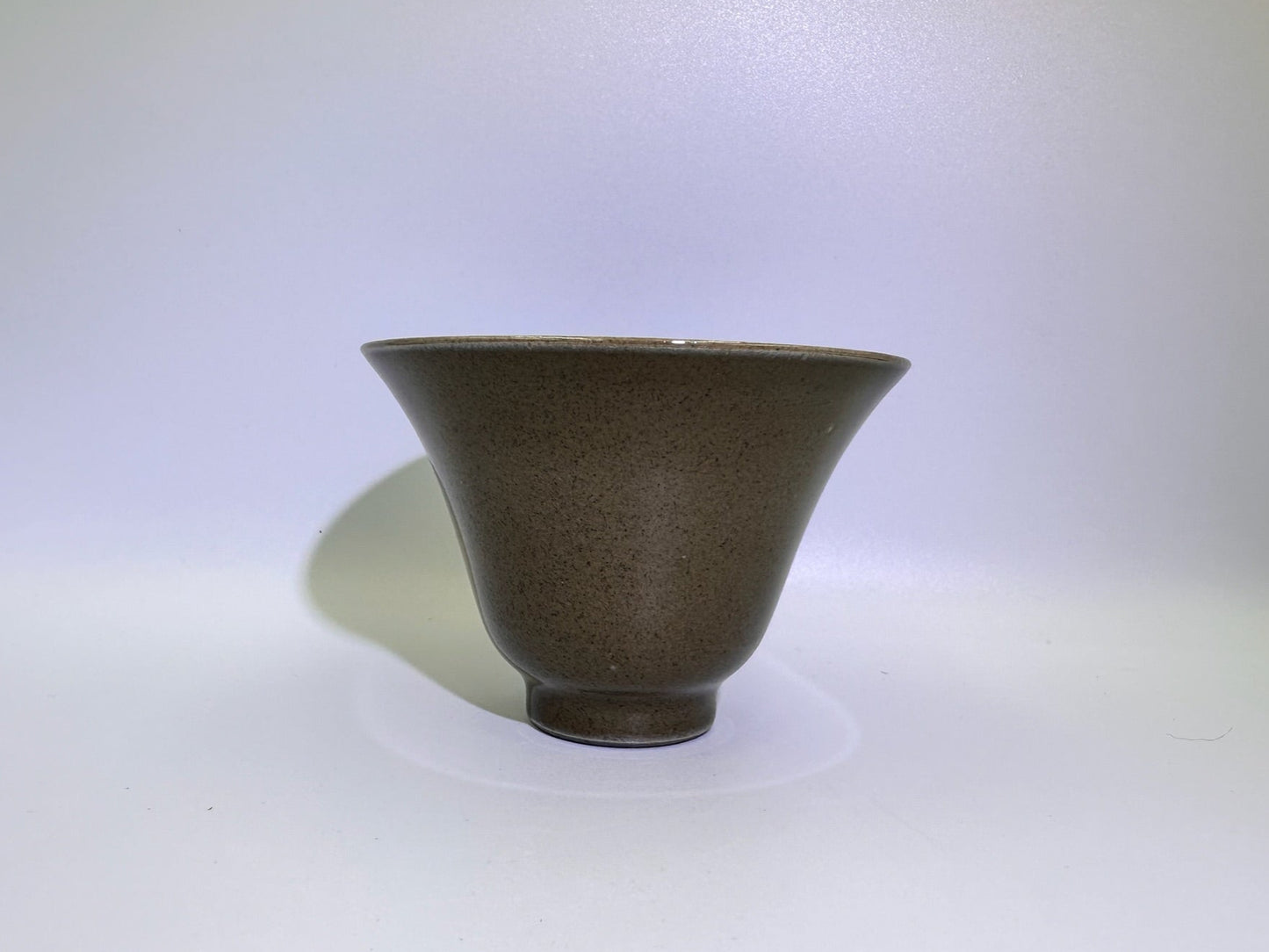 Tea foam color jade-like glaze, ice crackles thin clay body bell shape cup