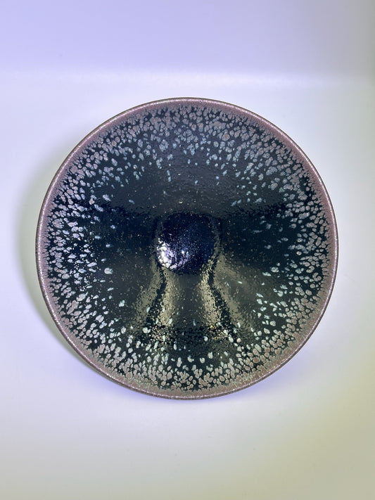 Black glaze silver oil droplet straw hat (douli) shape cup