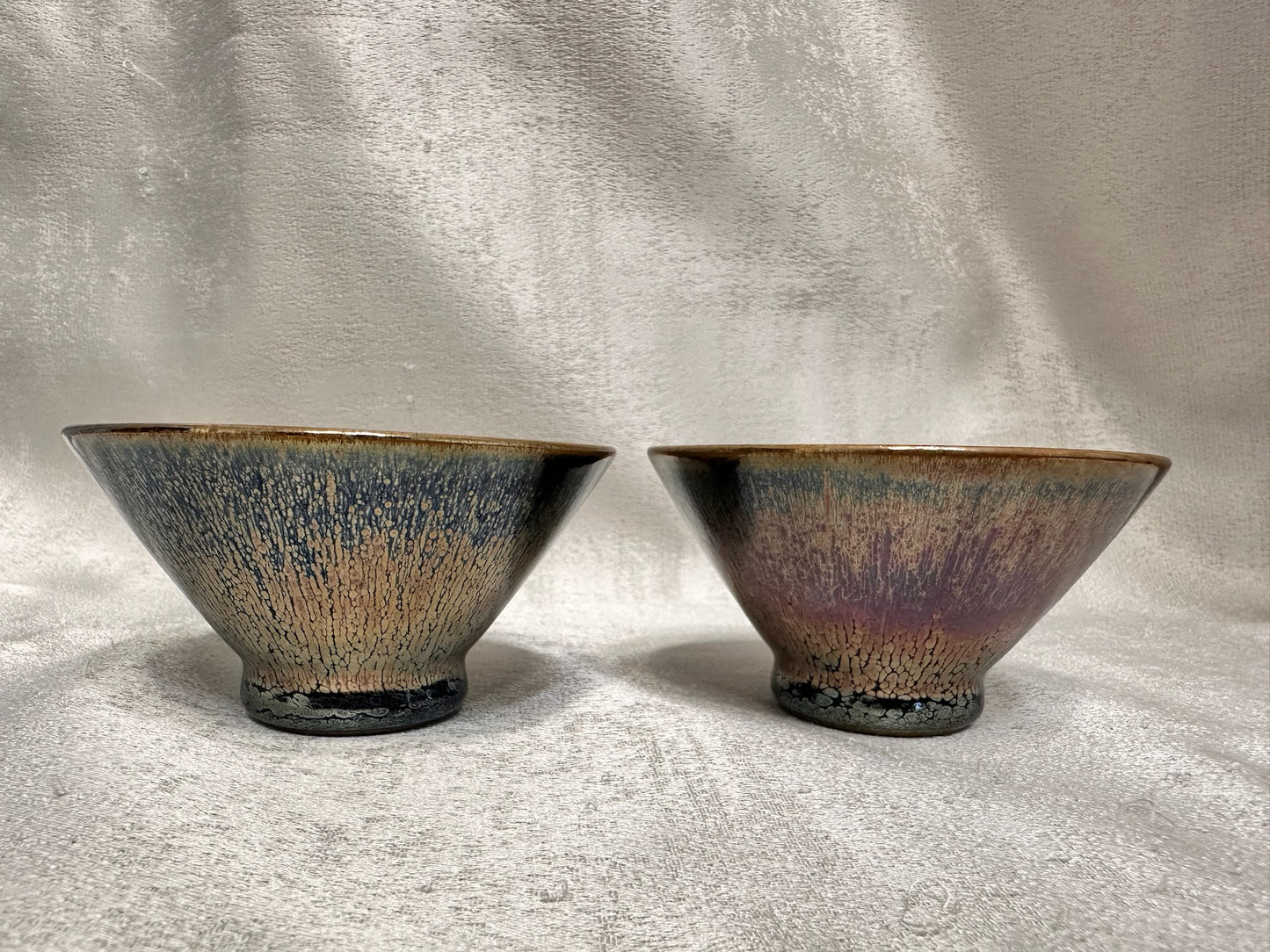 Fully glazed black gold glaze golden oil droplet pattern straw hat shape (douli) cup