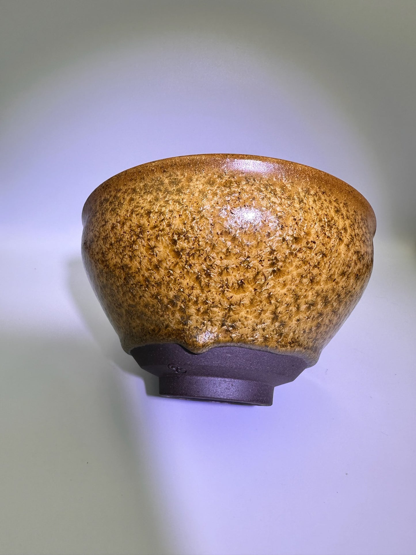 Autumn, Brown glaze golden wheat-ear-like pattern diancha tea-whisking bowl with a glaze drip, XuXiaoWei