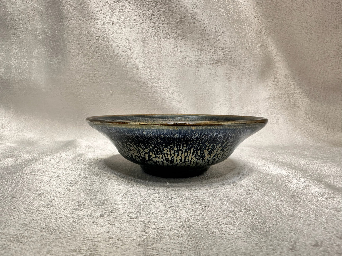Fully glazed black gold glaze golden oil droplet pattern oil lamp shape cup