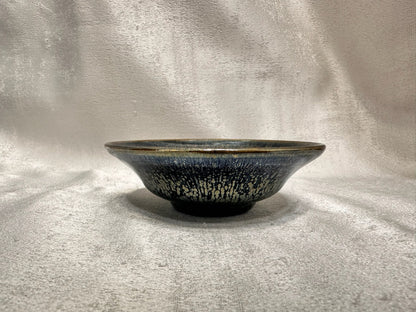 Fully glazed black gold glaze golden oil droplet pattern oil lamp shape cup