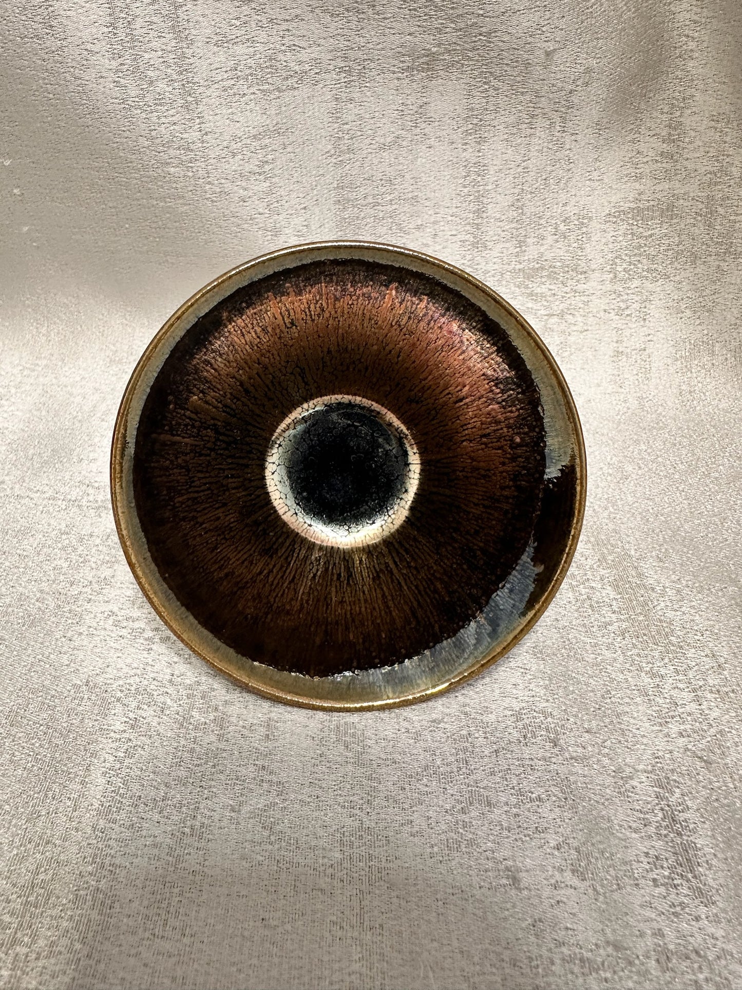 Fully glazed black gold glaze golden oil droplet pattern straw hat shape (douli) cup