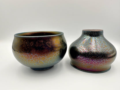 Black glaze purple oil droplet gourd shape double cup, TongMiXiong