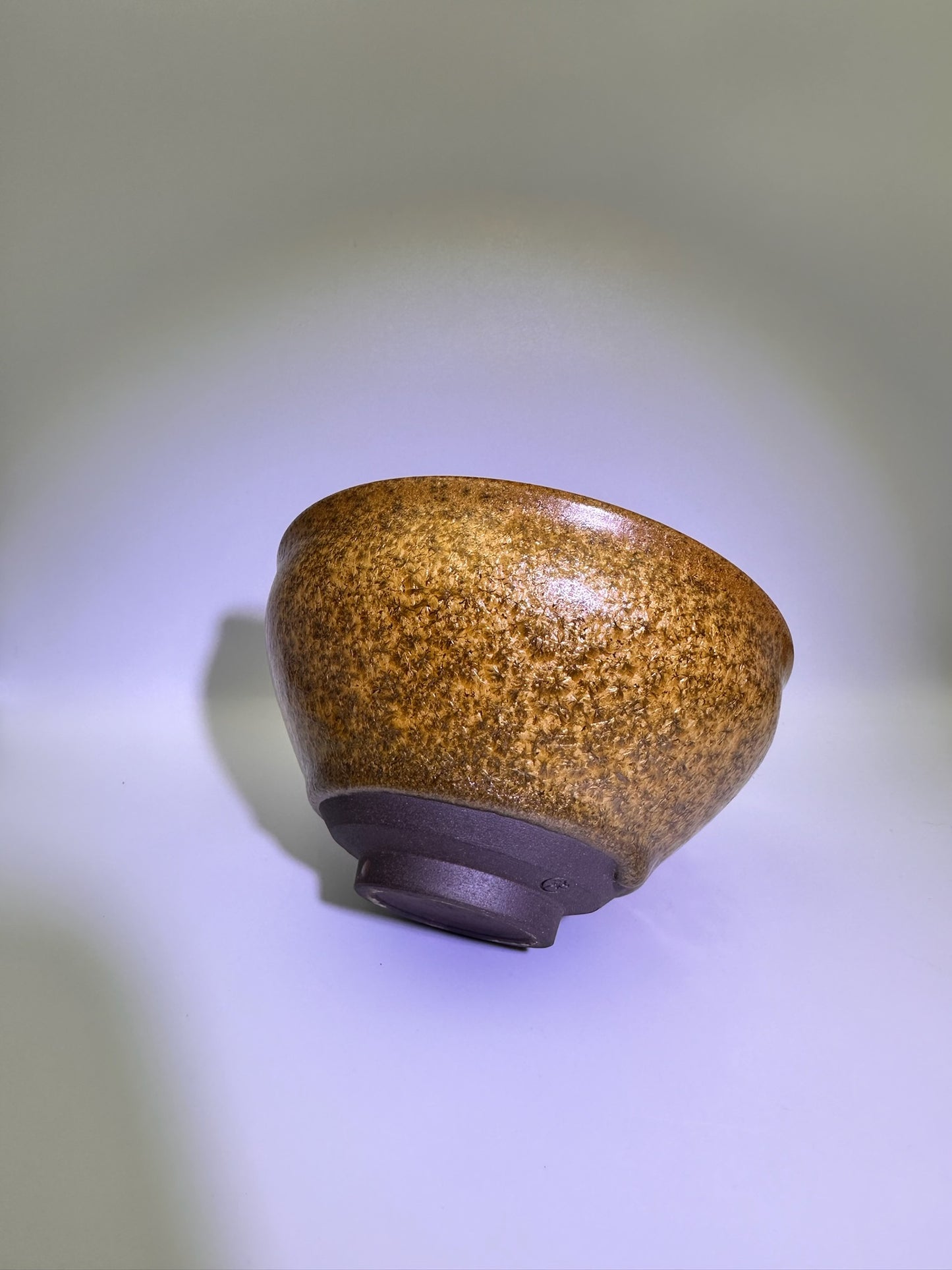 Autumn, Brown glaze golden wheat-ear-like pattern diancha tea-whisking bowl with a glaze drip, XuXiaoWei