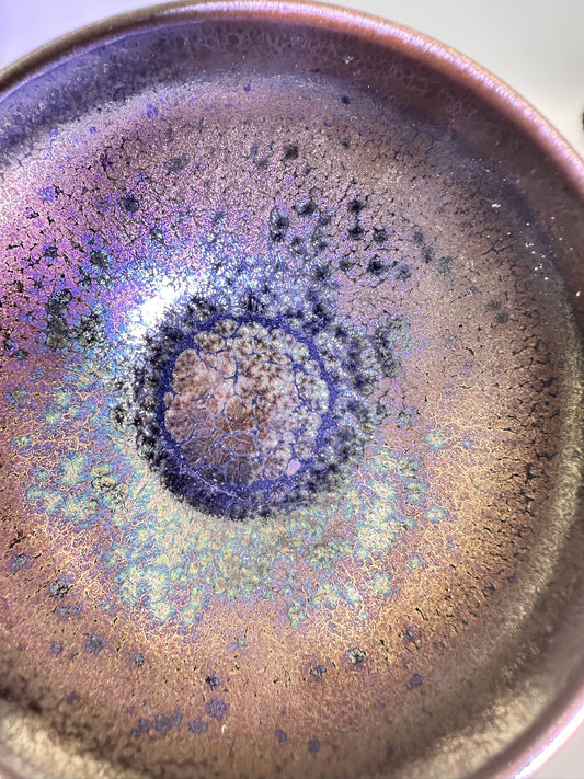 Black glaze mix colored rose gold oil droplet pattern tank shape cup, XuXiaoWei