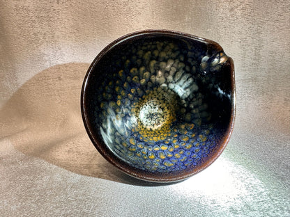 Black golden glaze and blue partridge feather pattern sharing cup, GuPanHong