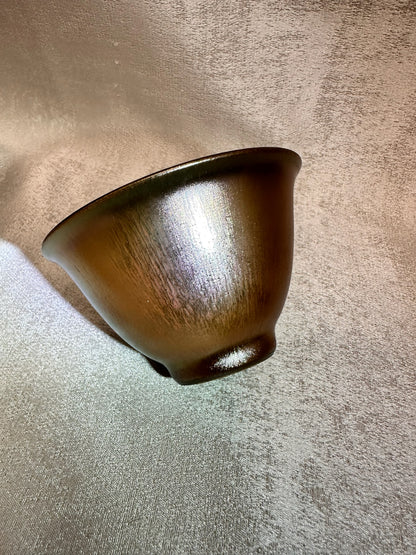 Rose gold glaze hare’s fur 2-piece Gaiwan set, super thin clay body