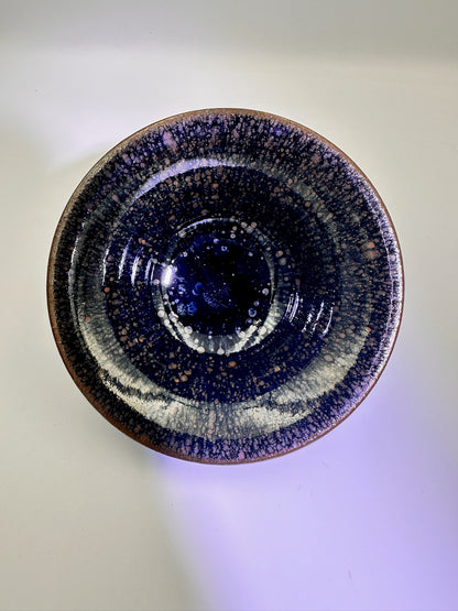 Ancient Song Dynasty style black gold glaze oil droplet pattern flare mouth cup with a glaze drip, Xiling seal art society