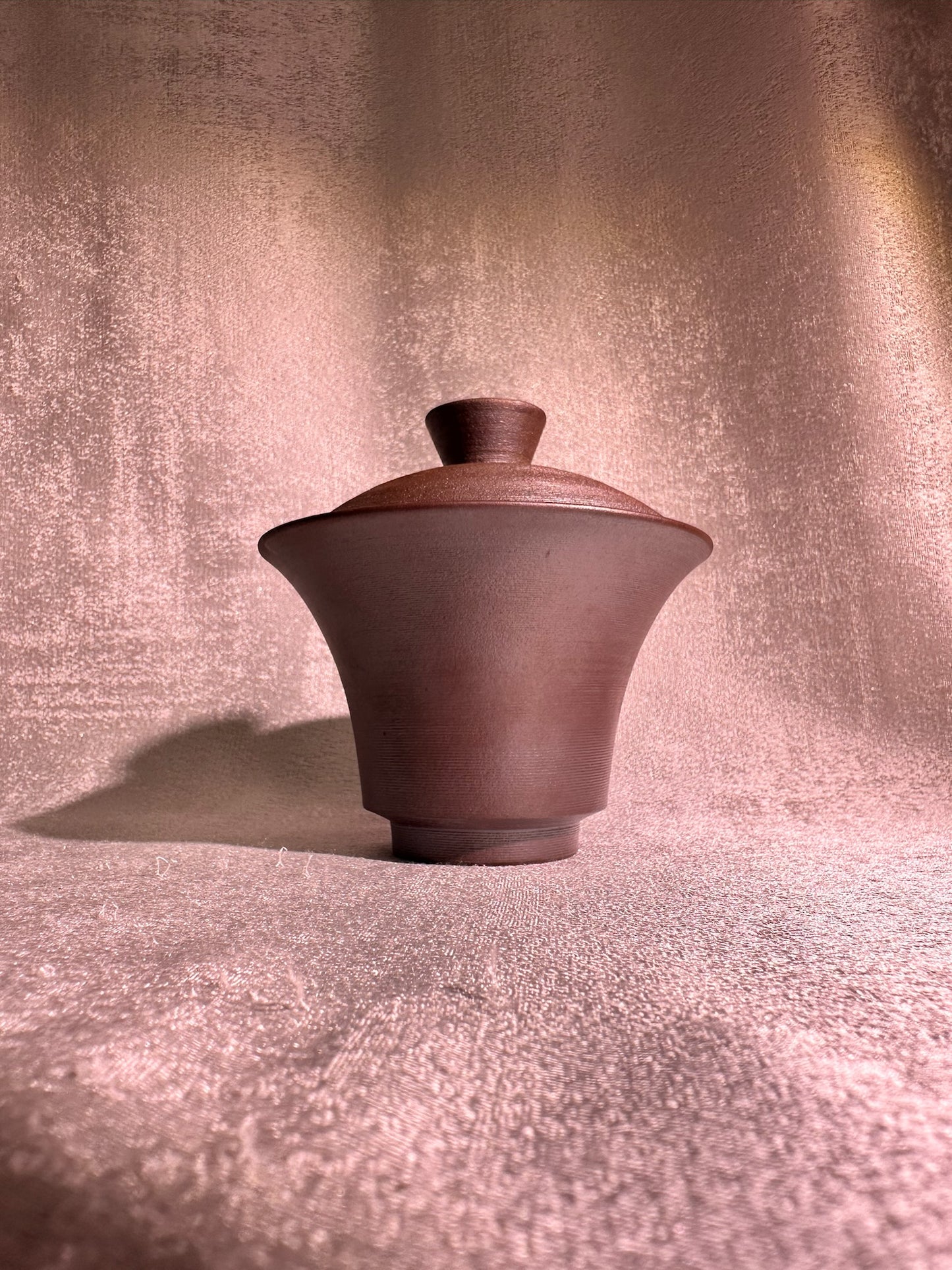 Unglazed 2-piece Gaiwan set open mouth shape, plain and unpolished