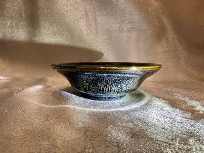 Fully glazed black gold glaze golden oil droplet pattern oil lamp shape cup