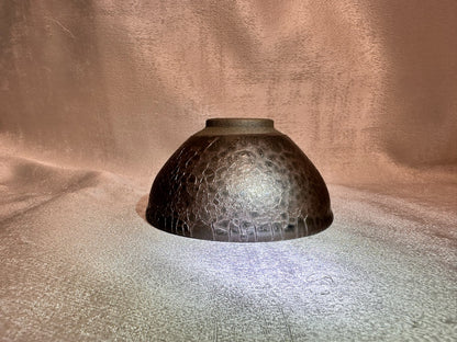 Dark brown crackled glaze armor (turtle shell) pattern tied mouth shape cup