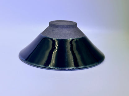 Reserved Cup11-Black golden glaze golden sand pattern spiral shape inside open mouth shape cup