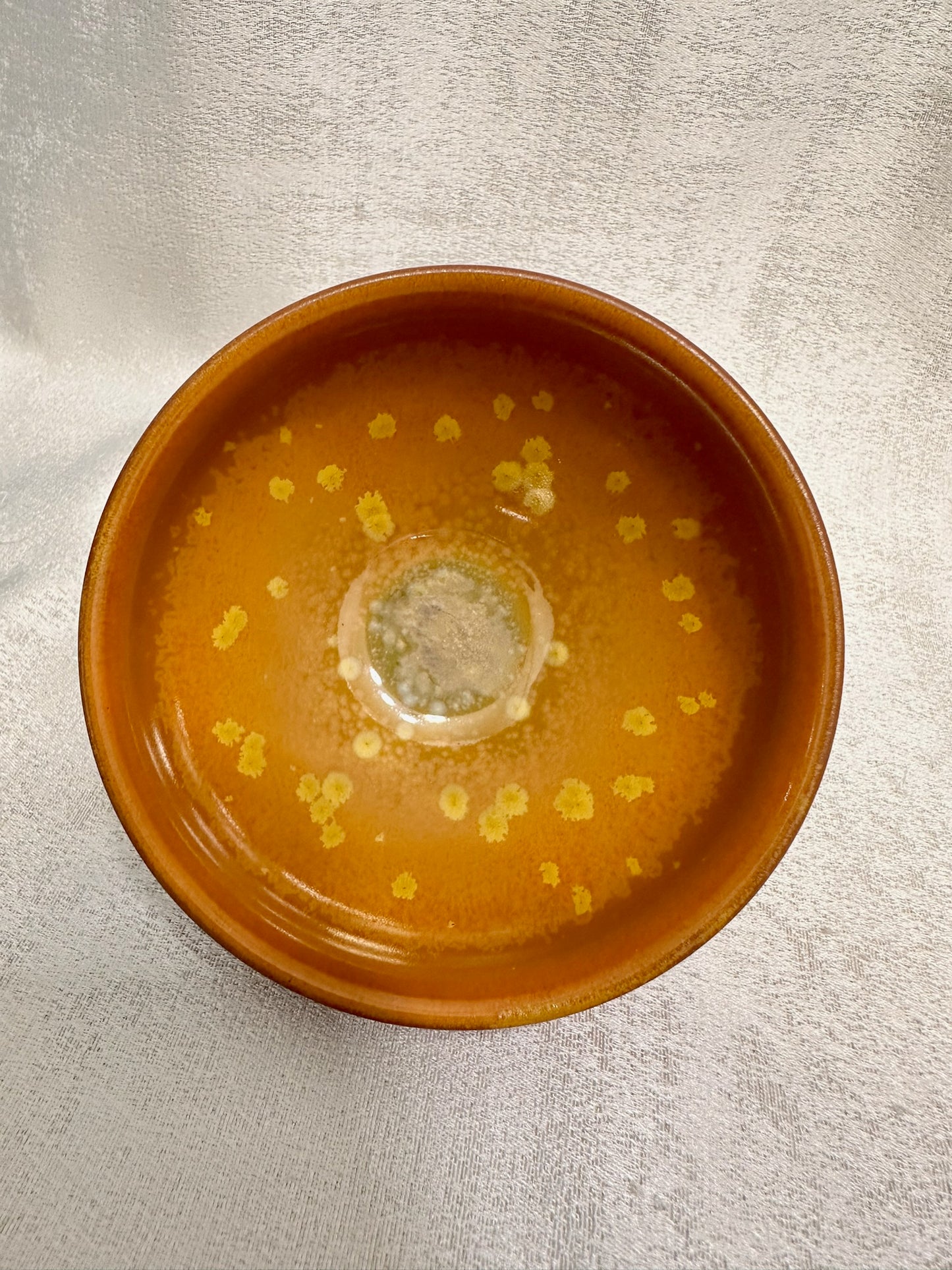 Orange glaze yellow orange hare’s fur and crystallized flower pattern tied mouth shape cup, GuPanHong