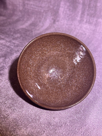Cup24-Tea foam glaze with ice-like crackles and crab-eye bubble droplets flat mouth shape cup