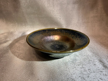 Fully glazed black gold glaze golden oil droplet pattern oil lamp shape cup