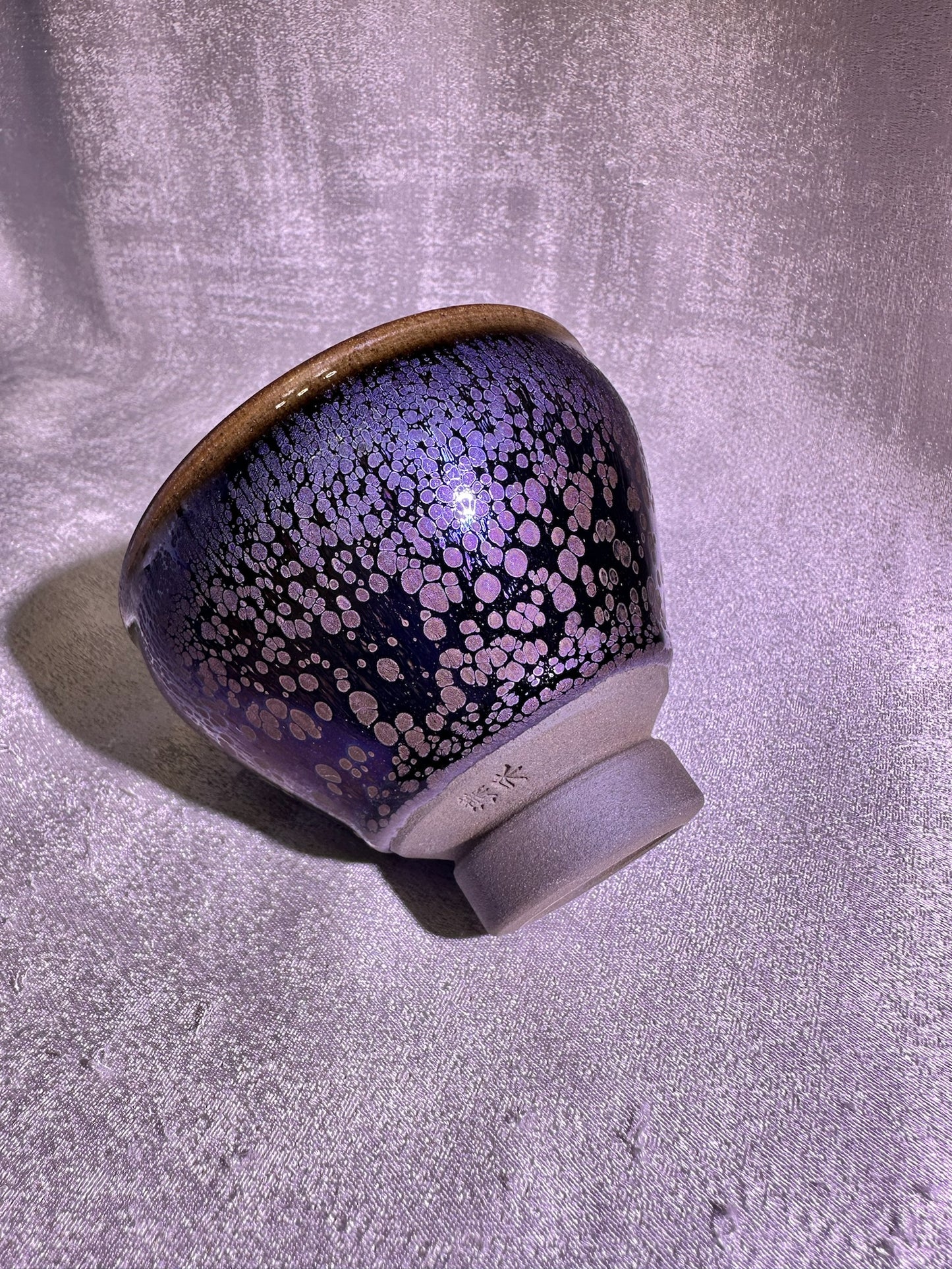 Dark purple glaze dazzling Yohen pattern unique tied mouth shape