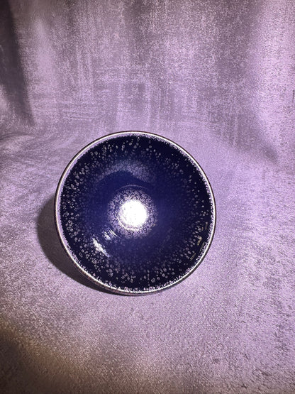 Cup23-Black gold glaze oil droplet pattern copper rim flared mouth shape cup home decoration by YeShiMing