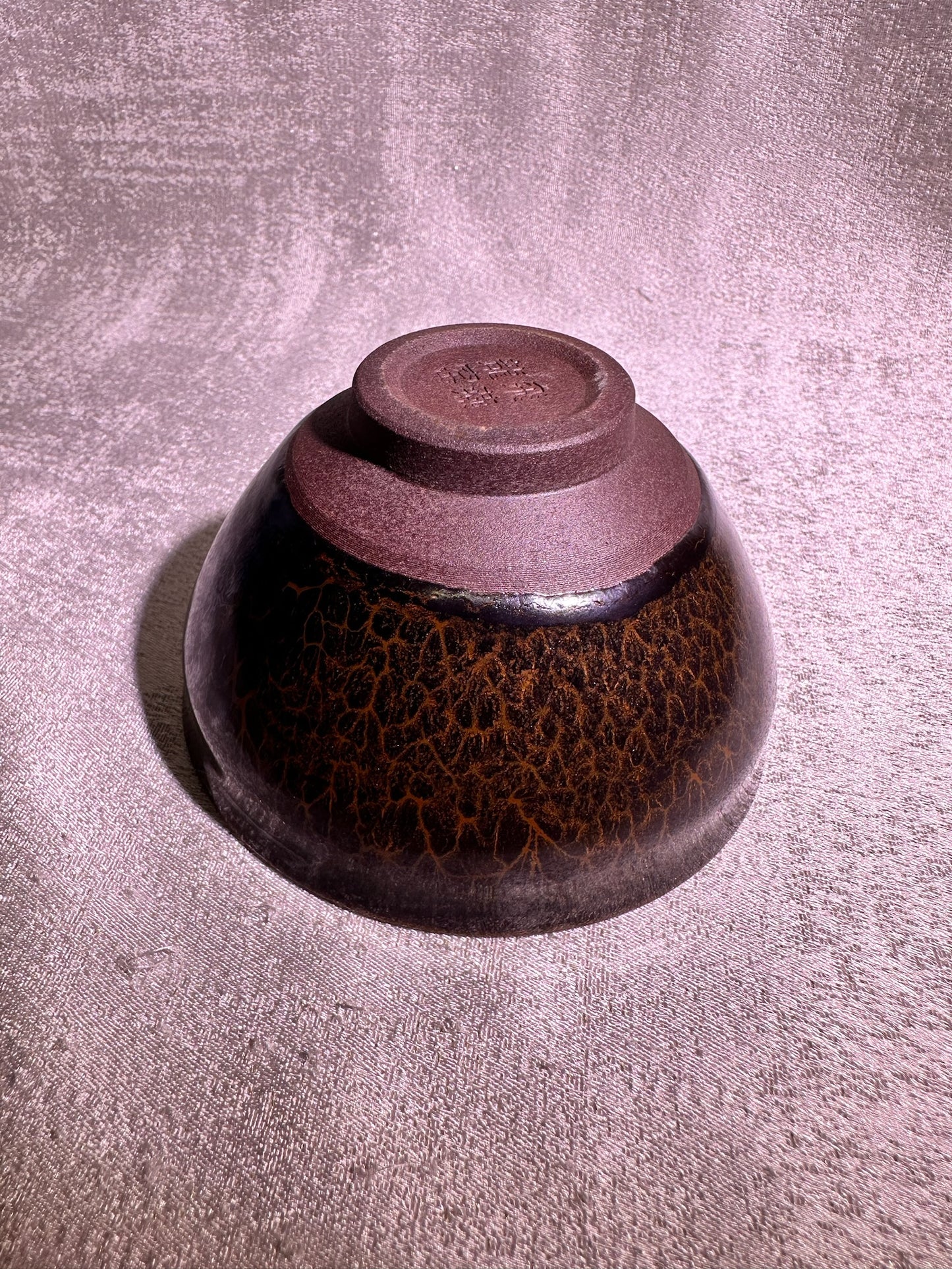 Bodhi tree pattern brown and red glaze tied mouth shape, YangFeiYan