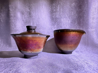 Golden glaze golden purple hare’s fur 2-piece Gaiwan, YangFeiYan