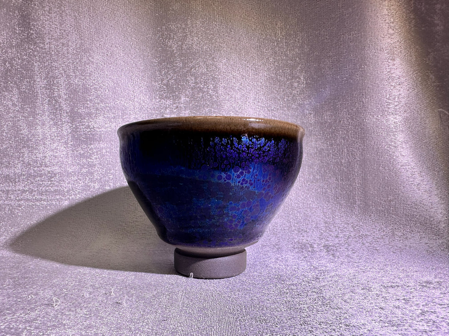 Black blue glaze dazzling Yohen pattern unique tied mouth shape, YouGuanWei