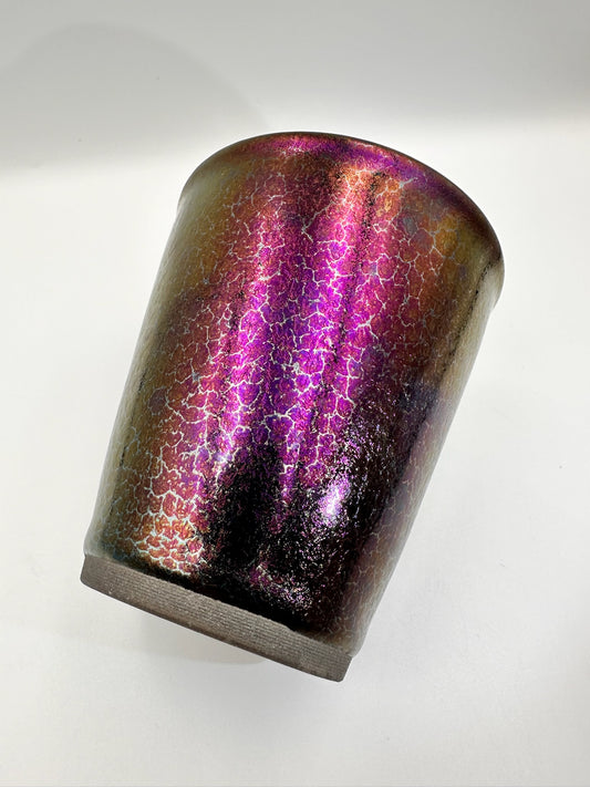 Black glaze purple gold glaze, heavenly pearl, silver lighting pattern beer cup, TongMiXiong