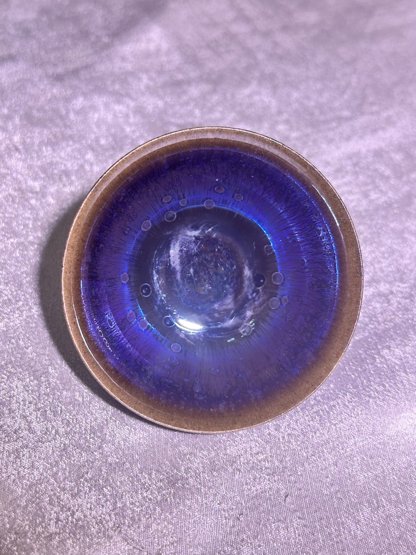 Black purple Yohen glaze thin clay body Yongle holding cup