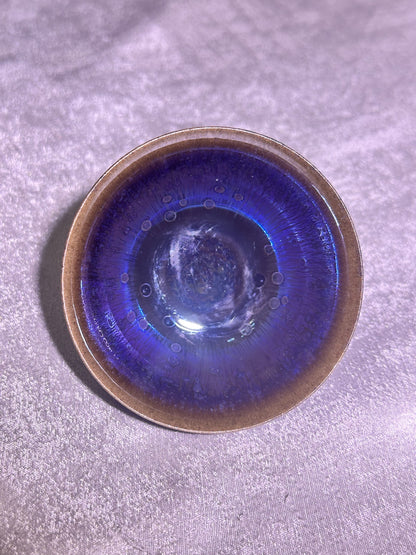 Black purple Yohen glaze thin clay body Yongle holding cup