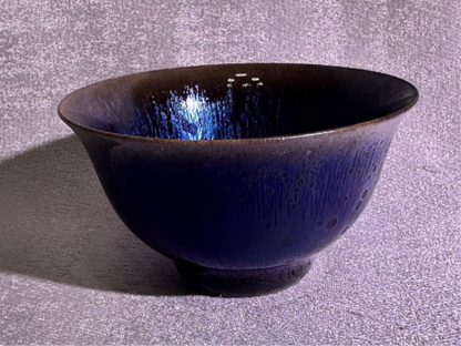 Black purple Yohen glaze thin clay body Yongle holding cup