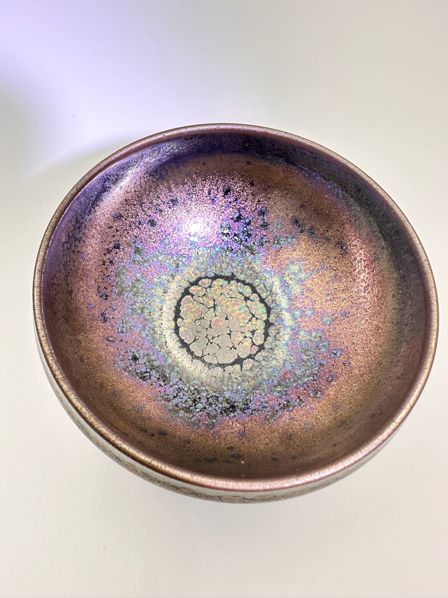 Black glaze mix colored rose gold oil droplet pattern tank shape cup, XuXiaoWei