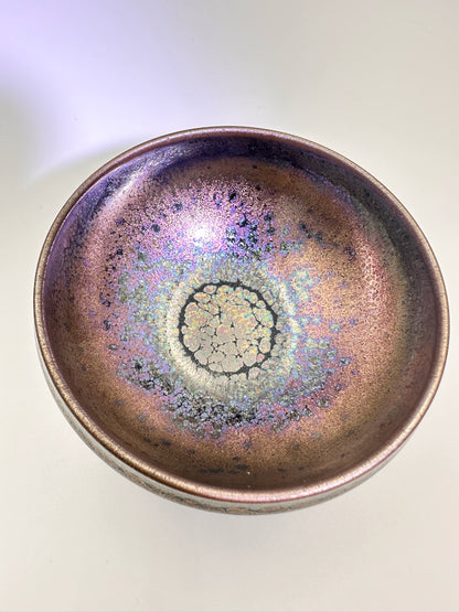 Black glaze mix colored rose gold oil droplet pattern tank shape cup, XuXiaoWei