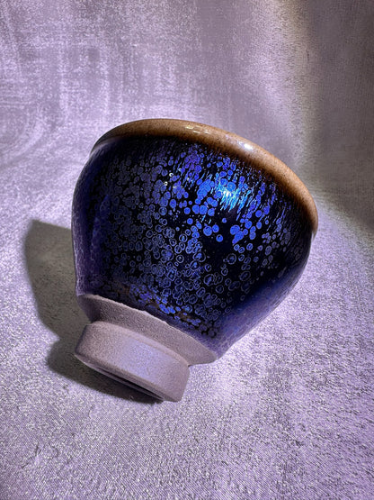 Black blue glaze dazzling Yohen pattern unique tied mouth shape, YouGuanWei