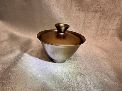 Rose gold glaze hare’s fur 2-piece Gaiwan set, super thin clay body