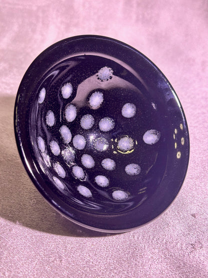 Cup7-Black glaze snow flake oil droplet and pearl pattern official’s hat shape cup by WangZhangLiang
