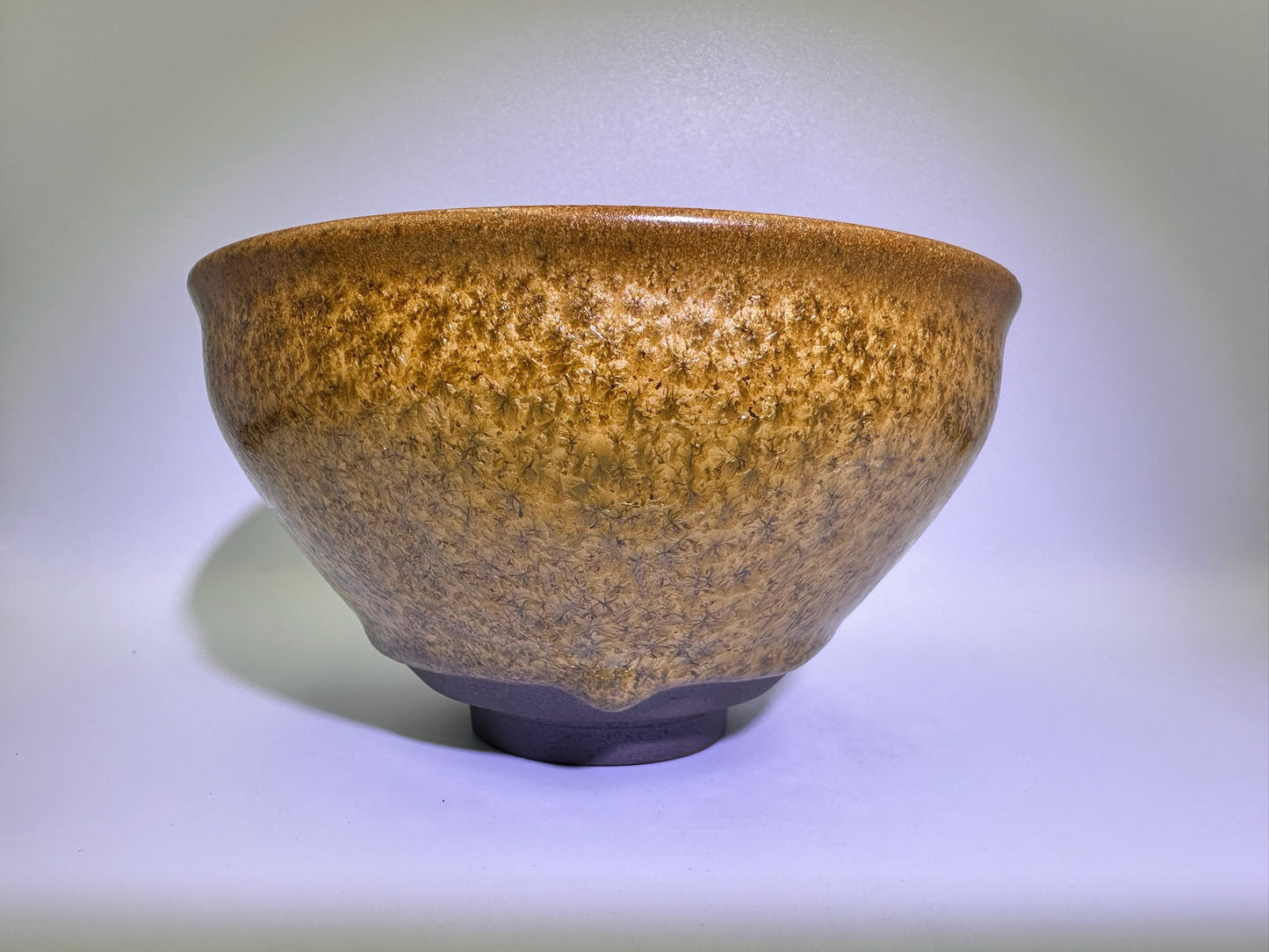 Autumn, Brown glaze golden wheat-ear-like pattern diancha tea-whisking bowl with a glaze drip, XuXiaoWei