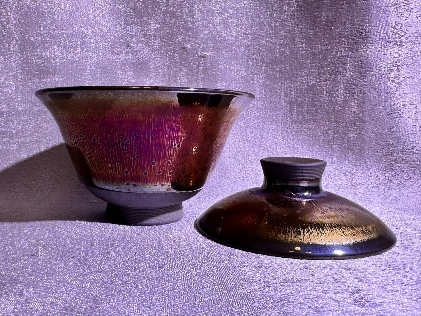 Golden glaze golden purple hare’s fur 2-piece Gaiwan, YangFeiYan