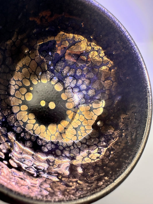 50% off- Black gold glaze golden oil droplet pattern, one glaze drip, XingYun Master bowl shape cup