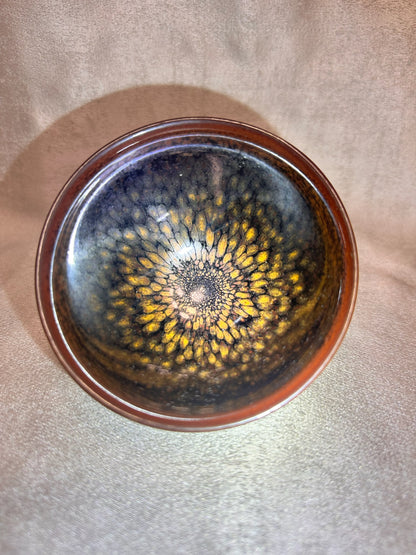 Black glaze golden partridge pattern ox-blood red tied mouth shape, JiPeiFu