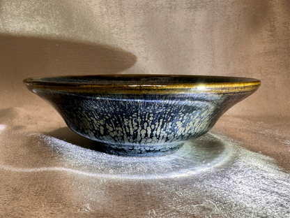 Fully glazed black gold glaze golden oil droplet pattern oil lamp shape cup
