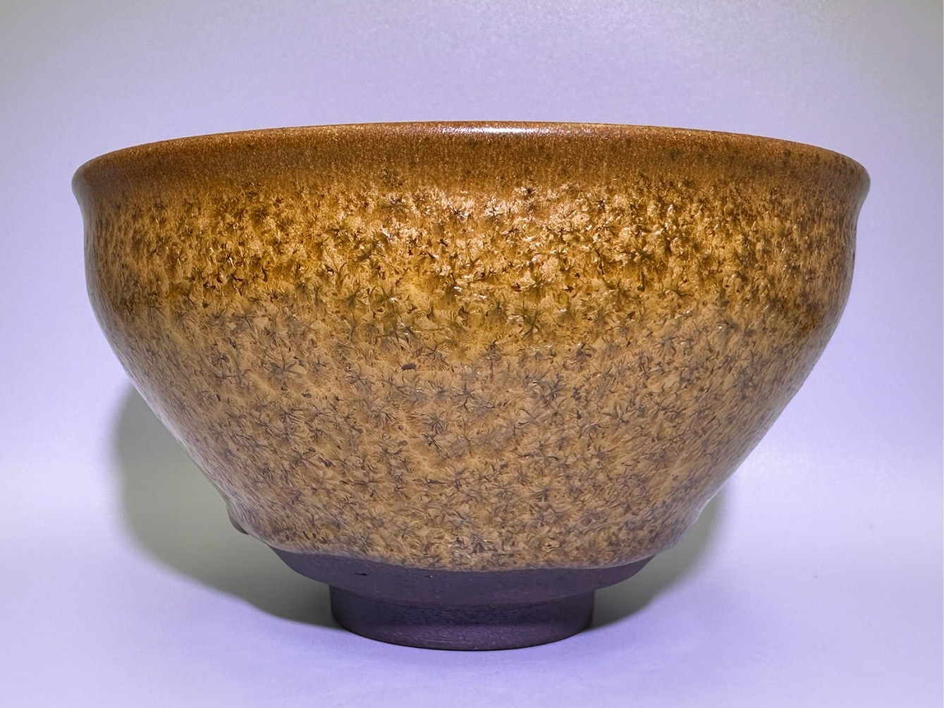 Autumn, Brown glaze golden wheat-ear-like pattern diancha tea-whisking bowl with a glaze drip, XuXiaoWei