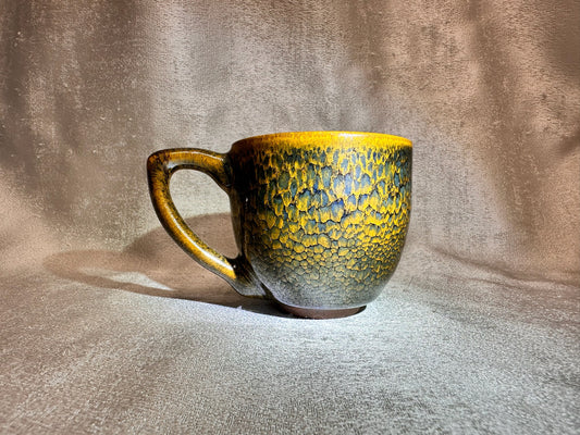 Black glaze green partridge feather pattern golden rim coffee cup mug, limited edition, JiPeiFu