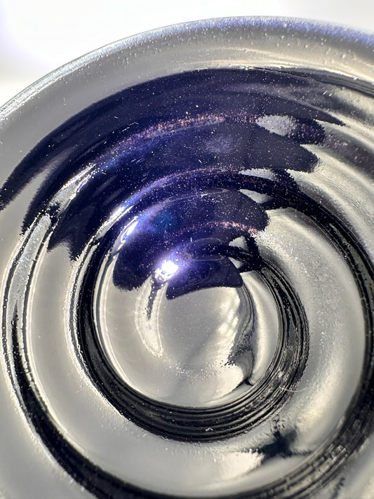 Reserved Cup11-Black golden glaze golden sand pattern spiral shape inside open mouth shape cup