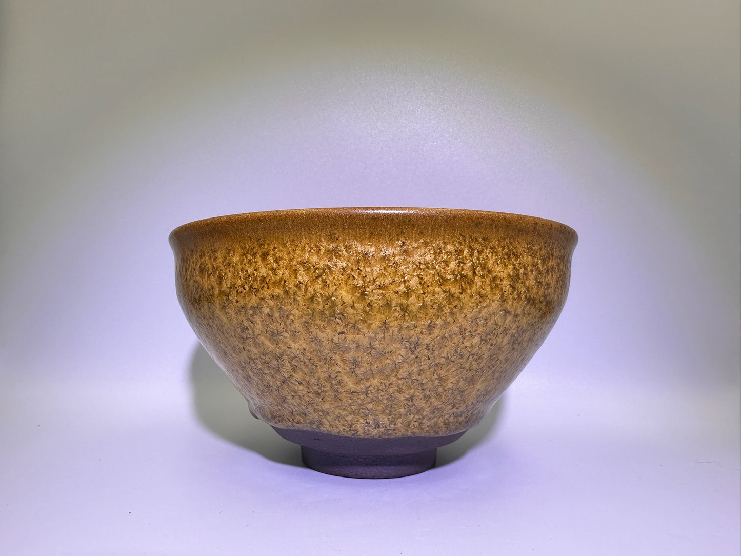 Autumn, Brown glaze golden wheat-ear-like pattern diancha tea-whisking bowl with a glaze drip, XuXiaoWei