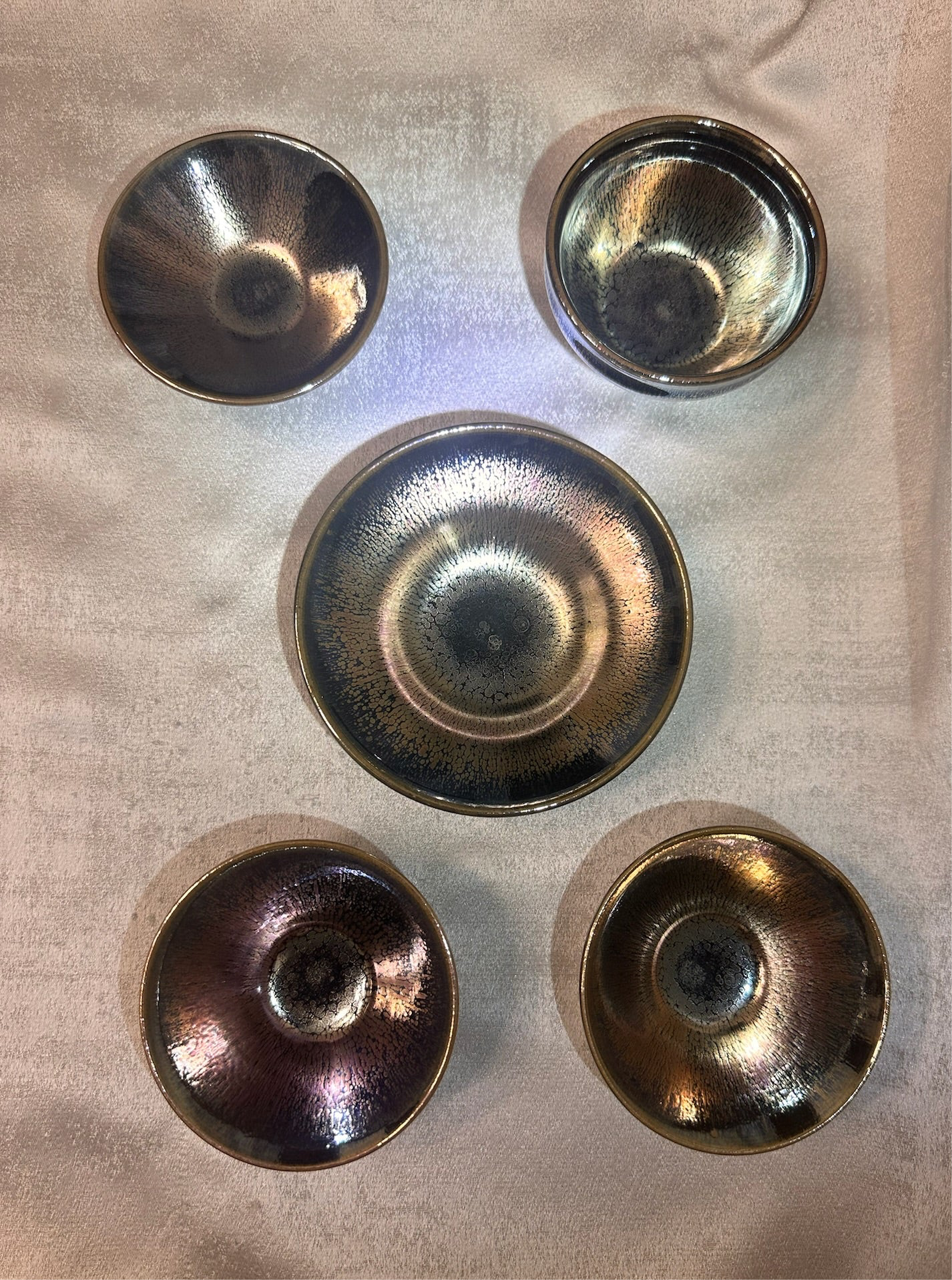 Fully glazed black gold glaze golden oil droplet pattern oil lamp shape cup